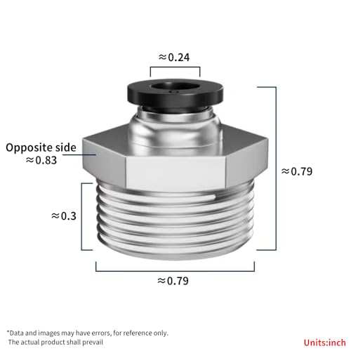 Pneumatic Black Push Connect Fittings 6mm Tube OD x 1/2 Inch NPT Air Push Connect Tools Pneumatic Hose Fittings(Pack of 10) - size: 6mm OD x 1/2"NPT