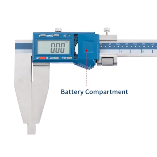 Dasqua 0-12"/300mm Heavy Duty Long Jaw Absolute Origin Digital Caliper, IP54 Stainless Steel Electronic Measuring Tool, in/mm Conversion, Accurary ±0.002"/0.04mm, Resolution 0.0005"/0.01mm - size: Heavy Duty 12"