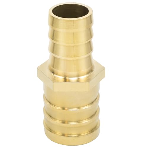 Yoebor Brass Hose Barb Reducing Union 1" x 3/4" Barbed Reducer Coupler 2pcs - size: 1" x 3/4"