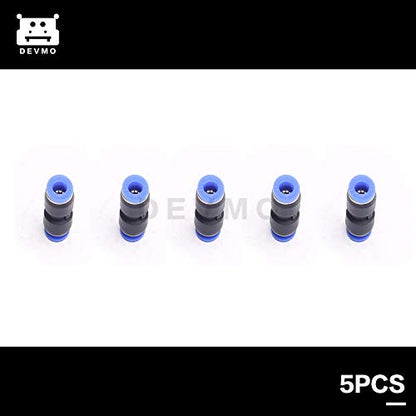 DEVMO 5PCS 6mm To 6mm Tube Air Pneumatic Push In Straight Gas Fittings Plastic Quick Connectors Fitting - size: 6mm To 6mm Tube