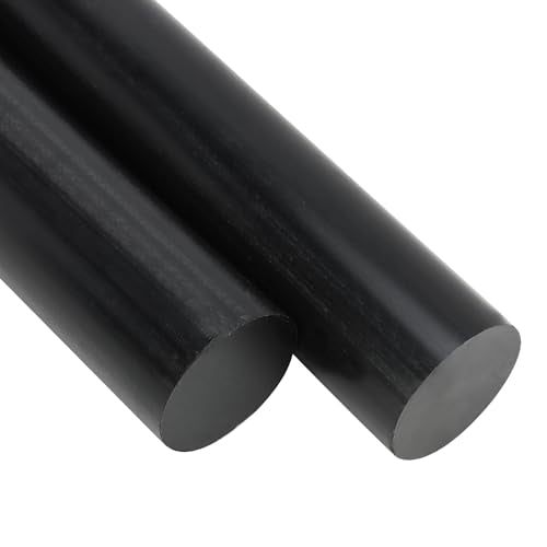 MUKCHAP 2Pcs 1.57 x 11.8 Inch Black Round Acetal Copolymer Rods, Long Pom Plastic Rods, Plastic Bar Stock for Bushings, DIY, Spacers