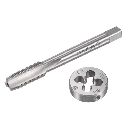 M8x0.75mm Metric Tap and Die Set,Machine Thread Screw Tap with Round Threading Die,Tap & Die Kit for Nut Screw Bolt Thread Repair - size: M8x0.75mm