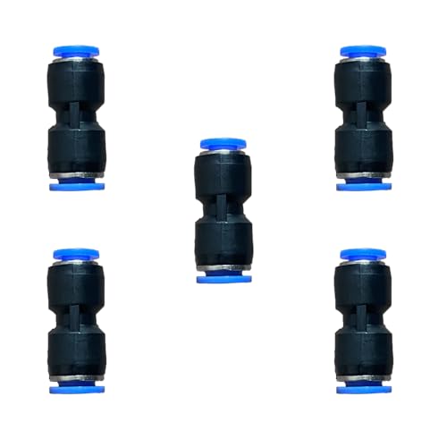 5/16" OD x 1/4" OD Pneumatic quick Connector Push to Connect fittings Straight reducer Union/Coupler (Pack of 5) - size: 5/16" x 1/4", style: Straight Union