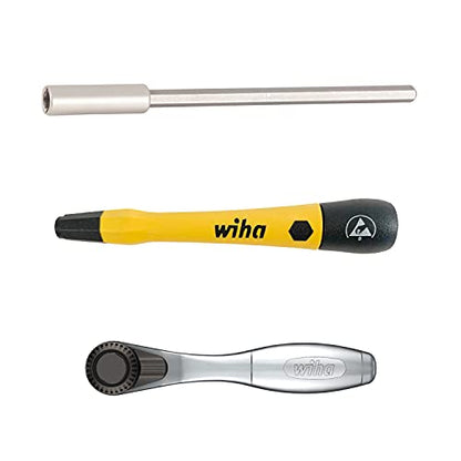 Wiha 75965 ESD Safe Master Technician Ratchet and MicroBits Set, 65 Piece