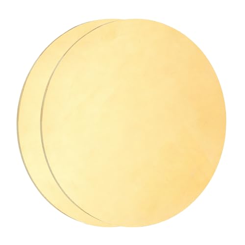 uxcell 2Pcs Brass Round Plate, 0.02"(0.5mm) Thick 4"(102mm) Dia H65 Brass Round Disc Blank Metal Sheet Copper Circle Disc for Metal Stamping DIY Crafts - size: 0.02"x 4"