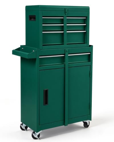 Winado 4-Drawer Rolling Tool Chest, 2-in-1 Storage Toolbox, Army Green - color: Army Green