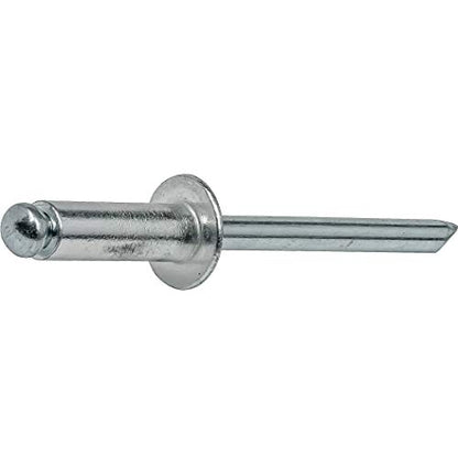 Fastenere Pop Rivets 1/8" x 5/16" (100 pcs) Aluminum Body Steel Mandrel, Heavy Duty, Open End, Low Carbon, Dome Head Blind Rivets, Corrosion Resistant & High Shear Strength, 4-5 Gap .251" - .312" - size: 1/8" x 5/16" (4-5) (100 Pack)