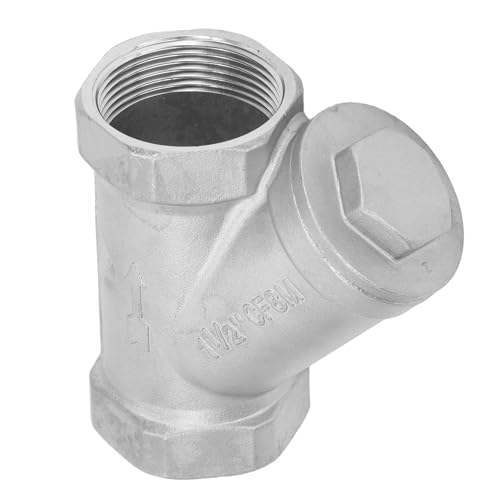 Y Strainer 1 1/2in 304 Stainless Steel Y Type Strainer Y Strainer Valve for Water Oil Gas Thread Pipe