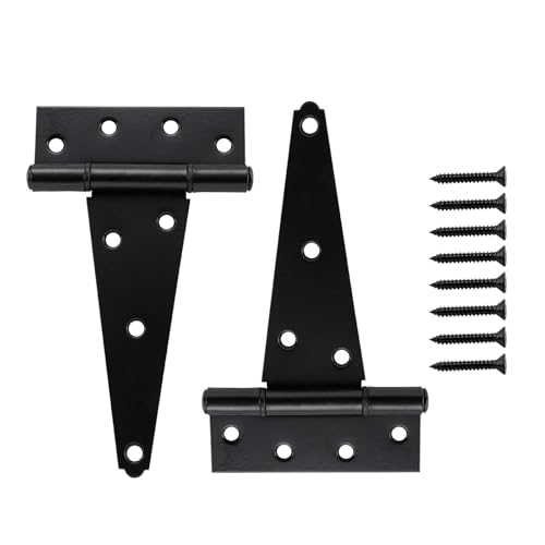 HOME MASTER HARDWARE 6" Heavy Duty Gate Hinges, 2 Pack T Strap Hinges - size: 6 in-2 Pack