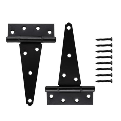 HOME MASTER HARDWARE 6" Heavy Duty Gate Hinges, 2 Pack T Strap Hinges - size: 6 in-2 Pack