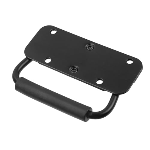 Bitray 4-Pack Spring Loaded Folding Chest Handle Rubber Grip 4.33in Black
