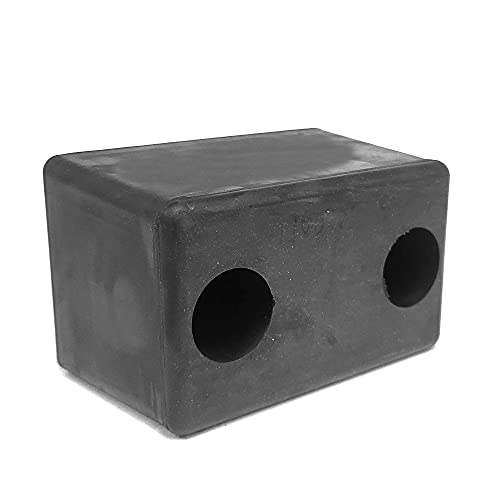 Reinforced Rubber Rectangular 2 Hole 5-5/8" x 3-1/2" x 3-1/2" Molded Dock Bumper Semi Commercial Truck Trailer Chassis Flatbed