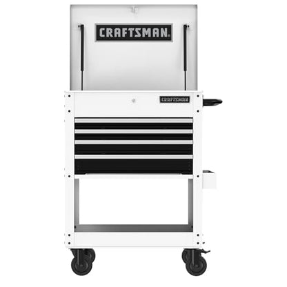 CRAFTSMAN Rolling Tool Chest with Drawers, Tool Box with Wheels and 4 Drawers, Power Outlets and USB, Protective Liner, Steel Utility Cart Storage Cabinet, Supports up to 700 lbs, White (CMST98276WW) - color: White