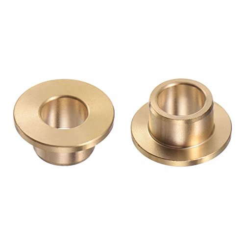 HARFINGTON 2pcs Flange Bearing Sleeve 10mm Bore 14mm OD 10mm Length 2mm Flange Thickness Bronze Bushing Self-Lubricating Bushings Sleeve for Industrial Equipment - size: 10mmx14mmx10mm