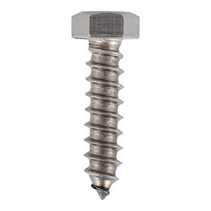 3/8 x 1-1/2 Stainless Lag Bolt (25-Pack) 18-8 Stainless Steel, Heavy Duty Hex Wood Lag Screw, ASME B18.2.1 Commercial/Industrial Grade by Makers Bolt - size: 3/8 x 1-1/2 (25 pack)