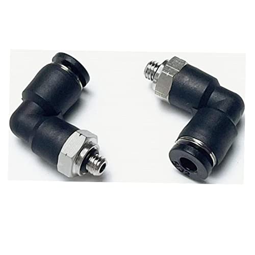 Pneumatic Male Elbow 5/32 Inch OD Tube x 10-32 UNF Push to Connect Fittings PL5/32-U10(Pack of 10) - color: Black, size: 5/32" OD x UNF 10-32