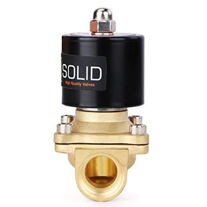 U.S. Solid 3/4 in Brass Electric Solenoid Valve, DC 12 V, Normally Closed, FKM Seal, 7.6 Cv, Semi-Direct, for Air Gas Fuel and Oil, Pack of 20 - size: 3/4 inch(20-pack)