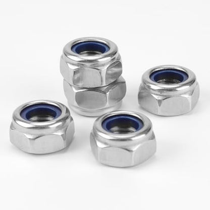 100 Pack 304 A2-70 M3 Nylon Lock Nuts - color: Silver, size: M3