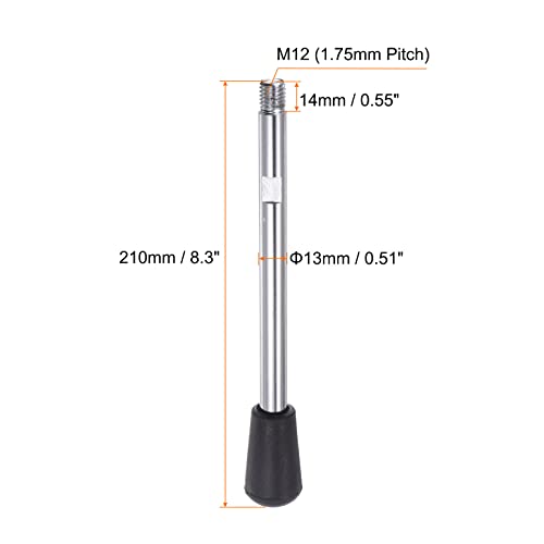 HARFINGTON 2pcs Clamping Handles M12 Thread 210mm (8.3") Length Chrome Plated Revolving Crank Handle Grip Handwheel Screw Stem for Lathe Machine - size: M12 x 210mm