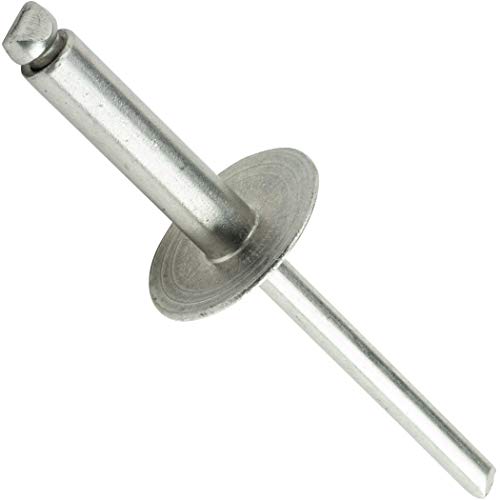 Fastenere Large Flange Pop Rivets - 1/8" x 1/2" (25 Pack) Heavy Duty, Stainless Steel Blind Rivets, Open End 4-8 Grip Range .376" - .500", Corrosion Resistant, High Tensile & Shear Strength - size: 1/8" x 1/2" (4-8) (25 Pack)