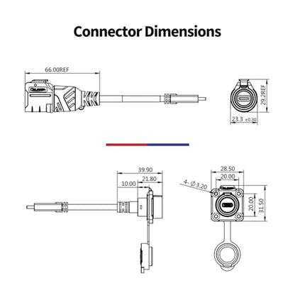 CNLINKO LP-16 Type-C 3.1 Industrial Waterproof Connector IP67 Circular Aviation Plug High-Speed Data Transfer with 0.5M Cable - style: Plug Socket with 0.5M Cable/PBT Socket