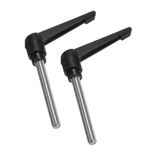 uxcell 2pcs Clamping Lever Handles, M10 x 72mm 304 Stainless Steel Threaded Male Stud, Adjustable Handles Locking Quick Release Ratchet Push Button Bolt Knobs, Black - size: M10 x 72mm