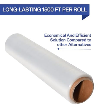 Shrink Wrap Roll 18 in 1500ft, Stretch wrap for Moving, Pallet Wrap 4 Pack - size: Clear 18in 4Roll