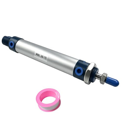 CG WEITENG Pneumatic Mini Pneumatic Cylinder MAL Single Rod Aluminum Double Acting Pneumatic Cylinder 20mm Bore 75mm Stroke(MAL20x75) - color: MAL-20 mm, size: 75 mm