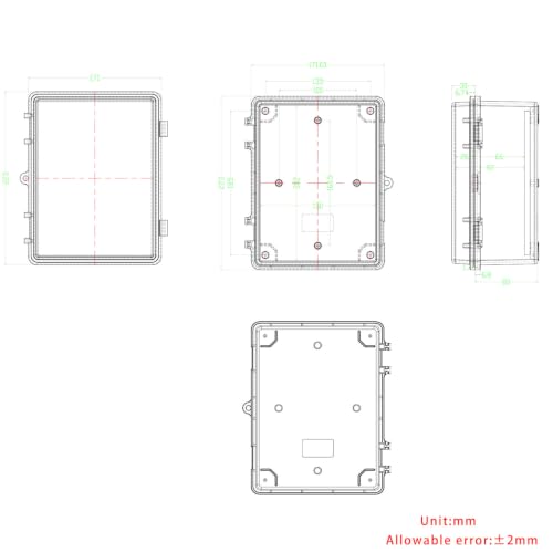 Electrical Junction Box, IP67 Waterproof Outdoor Box ABS Plastic Enclosure with Stainless Steel Latches & Brackets, Hinge Black Cover Project Box with Mounting Plate Outer size8.7"x6.7"x4.3" - color: Black, size: 8.7"x6.7"x4.3"