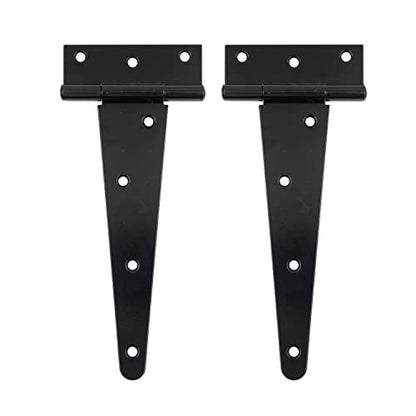 HLMOptimo Heavy Duty T Hinge, 2 pcs, 8 Inch, Black, Powder Coated, Carbon Steel - size: 8 Inch, style: 2 pcs