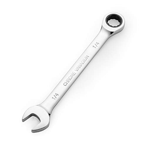 FLZOSPER 1/4 in. SAE Ratchet Wrench,Box End Head 72-Tooth Ratcheting Combination Wrench Spanner - size: 6.35mm