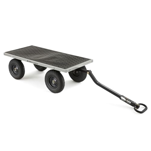 Gorilla Carts Steel Utility Garden Cart, 1000 lb. Capacity, Gray - color: Gray
