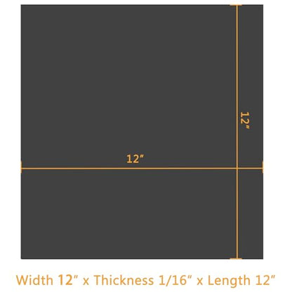 HooTown Solid Rubber Sheets Strips, No Adhesive Neoprene Rubber Rolls Seal - size: 12” Wide x 12” Long, style: 1/16" Thick