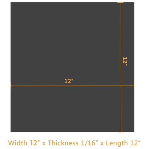 HooTown Solid Rubber Sheets Strips, No Adhesive Neoprene Rubber Rolls Seal - size: 12” Wide x 12” Long, style: 1/16" Thick
