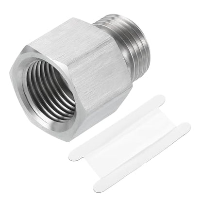 uxcell Pipe Fitting Reducing Adapter, G1/2" Male x 1/2" NPT Female 304 Stainless Steel Reducer Connector for Water Oil Air Pressure Gauge, Silver - size: G1/2" x 1/2" NPT