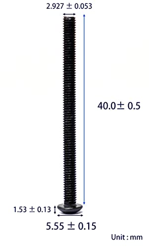 iexcell 50 Pcs M3 x 40mm Thread Pitch 0.5 mm Alloy Steel 10.9 Grade Hex Socket Button Head Cap Screws Bolts Kit, Black Oxide Finish - size: M3 x 40mm