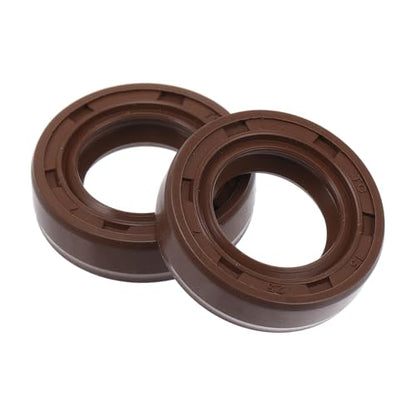 Oil Seal Ring Rotary Shaft Seal FKM Rubber 15x25x7mm 2Pcs Brown - size: 15x25x7mm