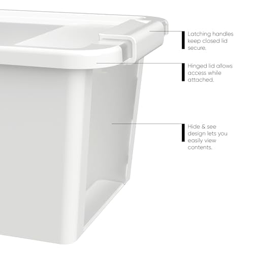 Curver Set of 4 Extra Small VersaBox Plastic Organization and Storage Box with Secure Latching Lid, White - size: Extra Small
