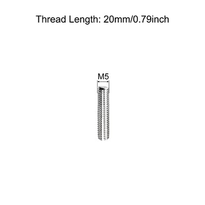 MECCANIXITY Fully Threaded Rod M5 x 20mm 0.8mm Thread Pitch 304 Stainless Steel Right Hand Threaded Rods Bar Studs 5 Pack - size: M5 x 20mm