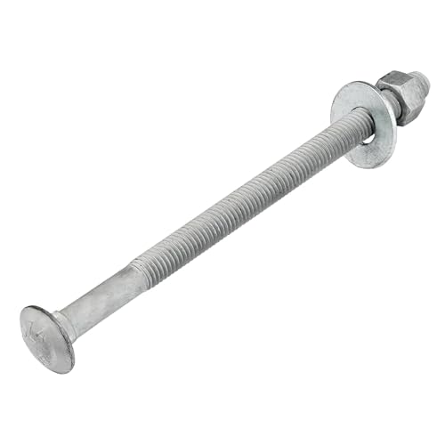 3/8" x 8" (50 Pack) Galvanized Carriage Bolt Kit, Grade 307A, Hot Dip Galvanized for Exterior Use by Makers Bolt - size: 3/8 x 8