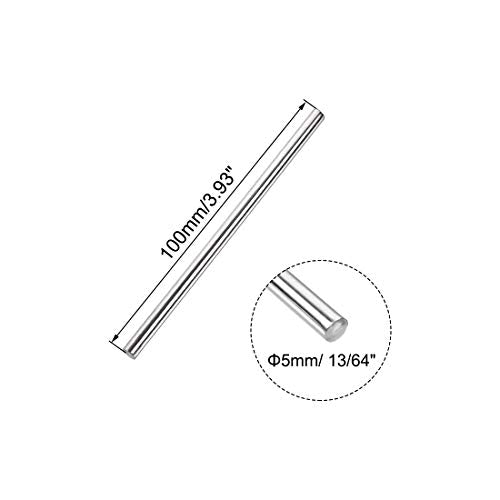 uxcell 5mm x 100mm 304 Stainless Steel Solid Round Rod for DIY Craft - 2pcs - size: 5 mm x 100 mm