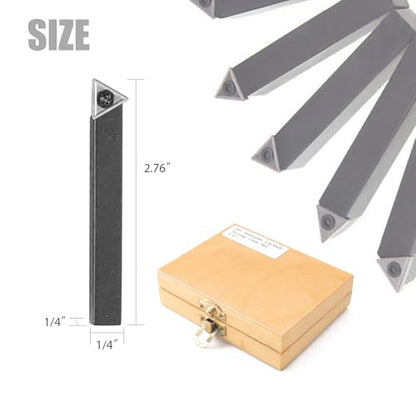 5PCS Indexable Carbide Turning Tools Set 1/4" AL/AR/BL/BR/E Style - size: 1/4"