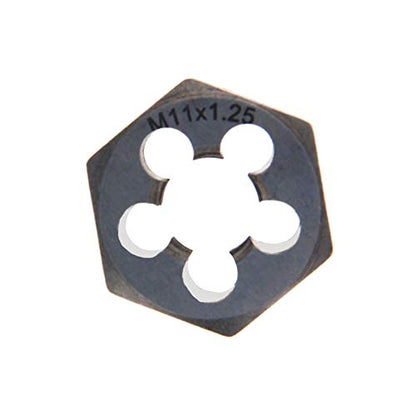 Utoolmart Hex Rethreading Die, M11 x 1.25 Pitch, Carbon Steel Thread Die, Hex Rethreading Die Machine Thread Die, Hexagon Taper Pipe Die, 1 Pcs - size: M11×1.25 Fine Teeth