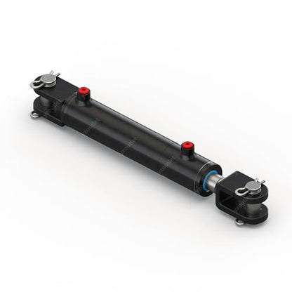 Welded Clevis Cylinder for Double Acting - Double Acting Hydraulic Cylinder, 2" Bore, 24" Stroke, Inline Ports, Parallel to pin