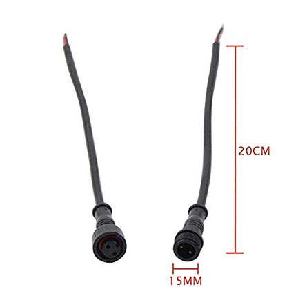 5Pairs 2pin Black Electrical Connector LED Connector for LED Lights 20cm Extension Cable 40cm/Pair 0.3mm² 15mm Nut - size: 2pin Small