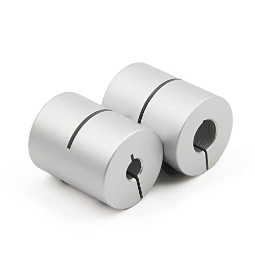 2PCS Shaft Coupling 5mm to 8mm Aluminum Alloy Joint 25mm Length 20mm Diameter Stepper Motor Connector Rigid Coupler for 3D Printer CNC Machine DIY Model (5x8mm - size: 5x8mm