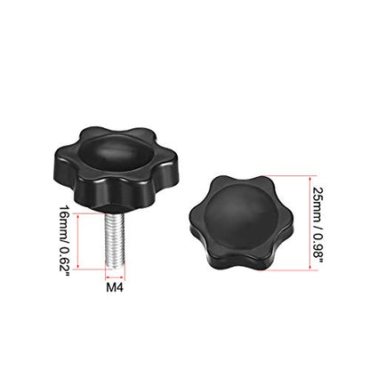 uxcell Clamping Handle Screw Knobs Handle Star Knob M4 x 16mm Male Thread 5pcs - size: M4*16