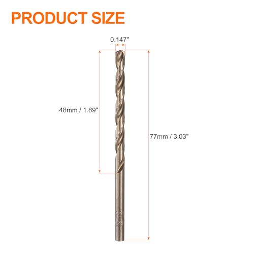 HARFINGTON 12pcs Cobalt Drill Bit, #26 0.147" HSS-CO Aircraft Twist Drill Bit with Straight Round Shank for Drilling Stainless Steel Cast Iron Tough Material - size: #26 0.147"