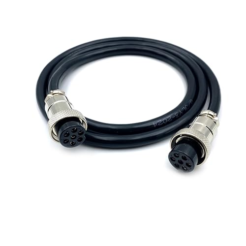 3.28 ft GX20 7 Pin Double Female Cable, GX20 7Pins Female to Female Head Aviation Cordset Electrical Connector Panel Mount Circular Metal Adapter Cordset for Ships 5A 200V 18AWG (1meter) - size: GX20 7Pin