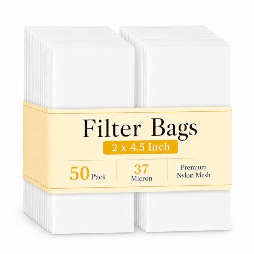 CARGEN 2 x 4.5 Inch Nylon Mesh Tea Filter Bags 50 Count 37 Micron - size: 50PCS-37M